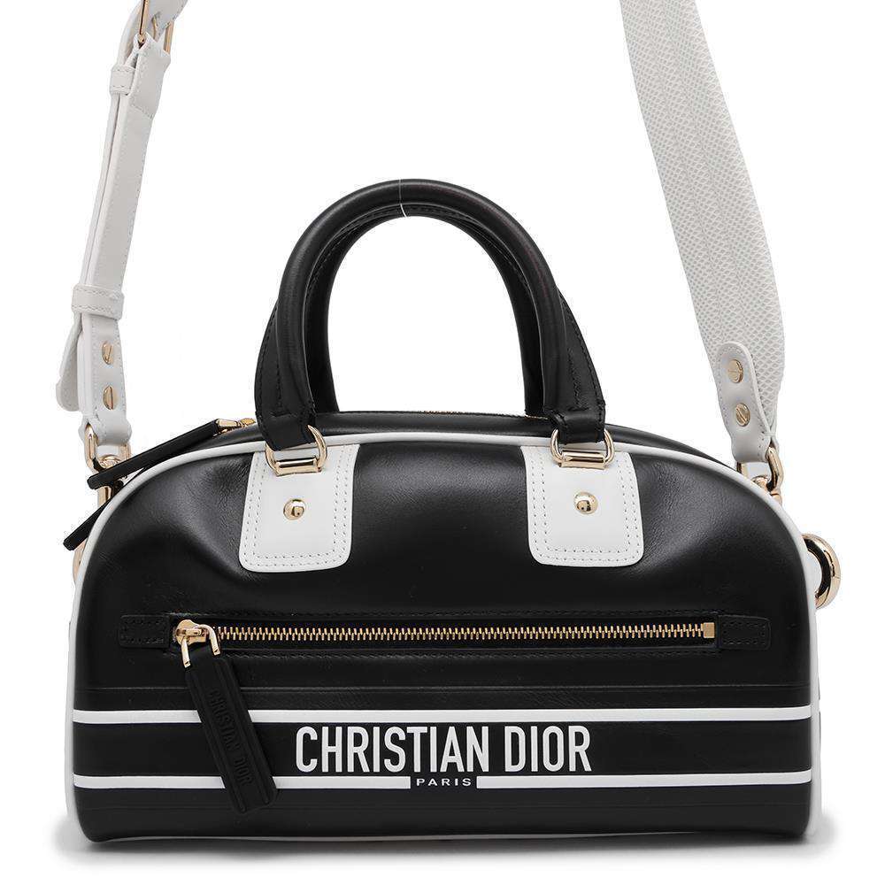 Christian Dior Vibe Bowling Bag Black White Handbag
